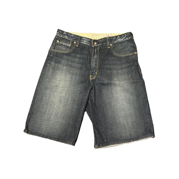 Guess Jeans Denim Baggy Shorts Mens Size 34 Dark Wash‎ Y2K Grunge Skater - Picture 3 of 8